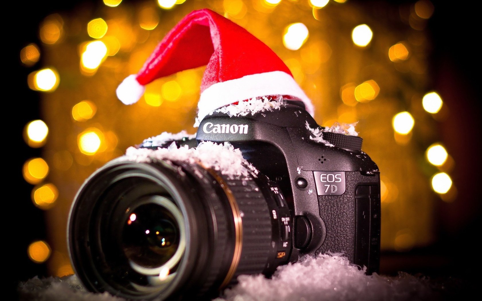 Обои новый год, фотоаппарат, шапка, канон, new year, the camera, hat, canon разрешение 1920x1200 Загрузить