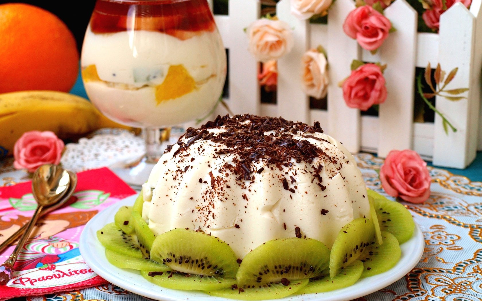 Обои киви, шоколад, сладкое, десерт, пудинг, kiwi, chocolate, sweet, dessert, pudding разрешение 2400x1669 Загрузить