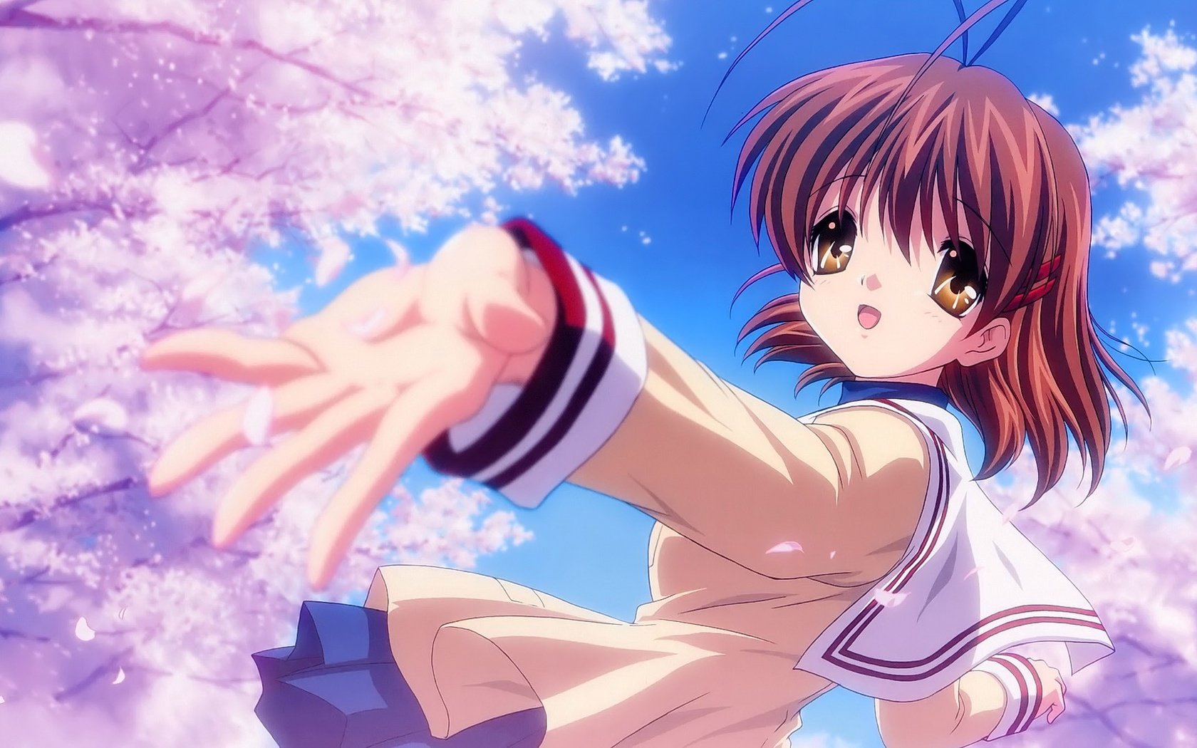 Обои рука, девушка, взгляд, аниме, волосы, лицо, clannad, furukawa nagisa, clannad after story, hand, girl, look, anime, hair, face разрешение 1920x1080 Загрузить