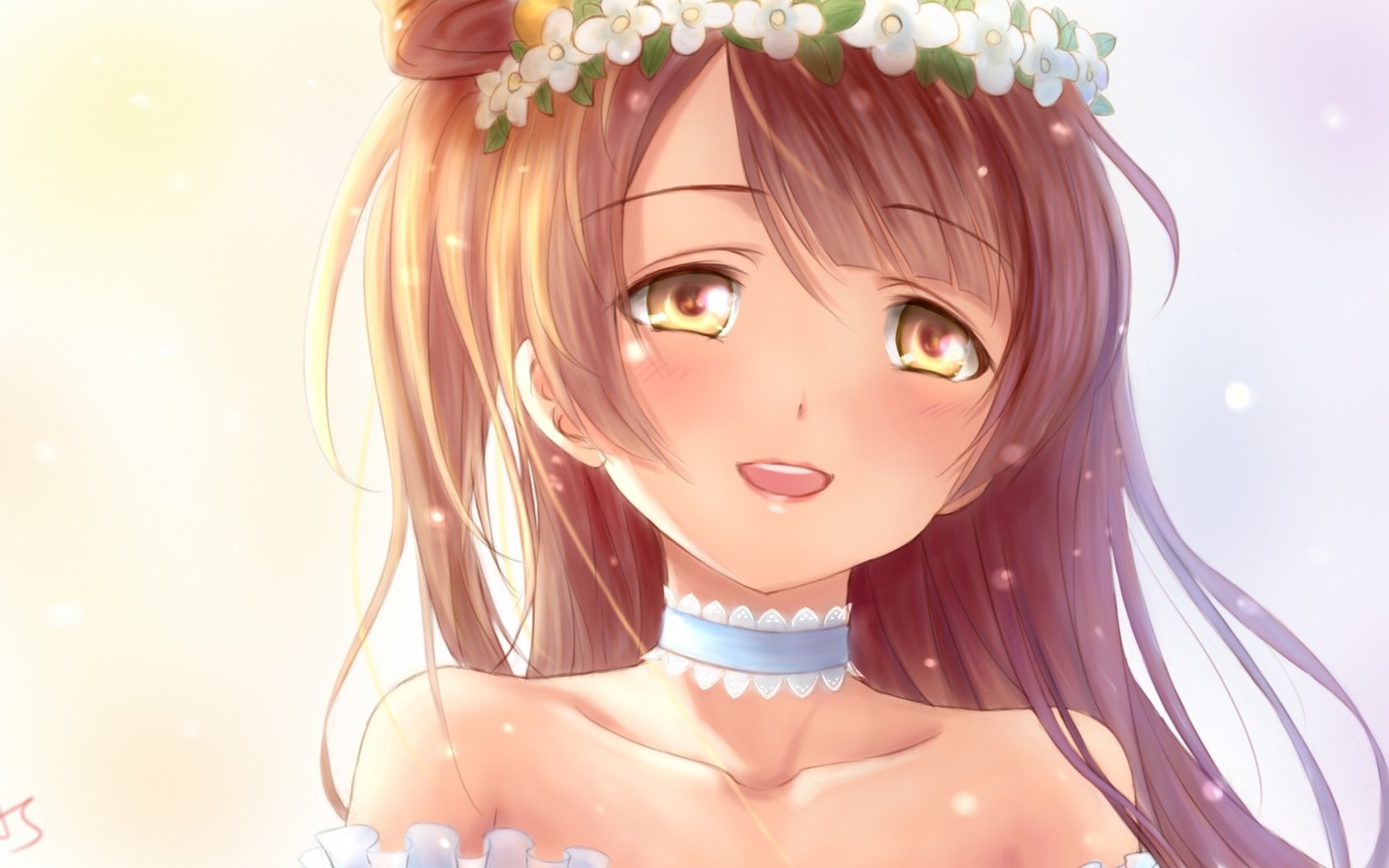 Обои улыбка, невеста, свадебное платье, love live, minami kotori, smile, the bride, wedding dress разрешение 1920x1080 Загрузить