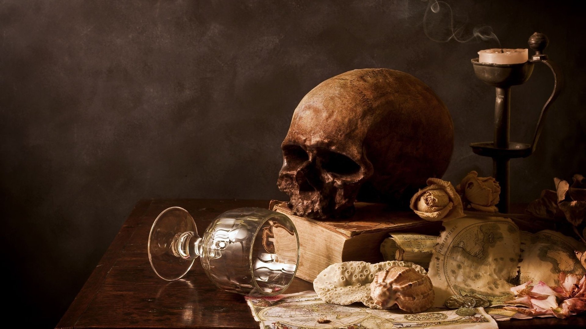 Обои череп, свеча, стакан, skull, candle, glass разрешение 2048x1429 Загрузить