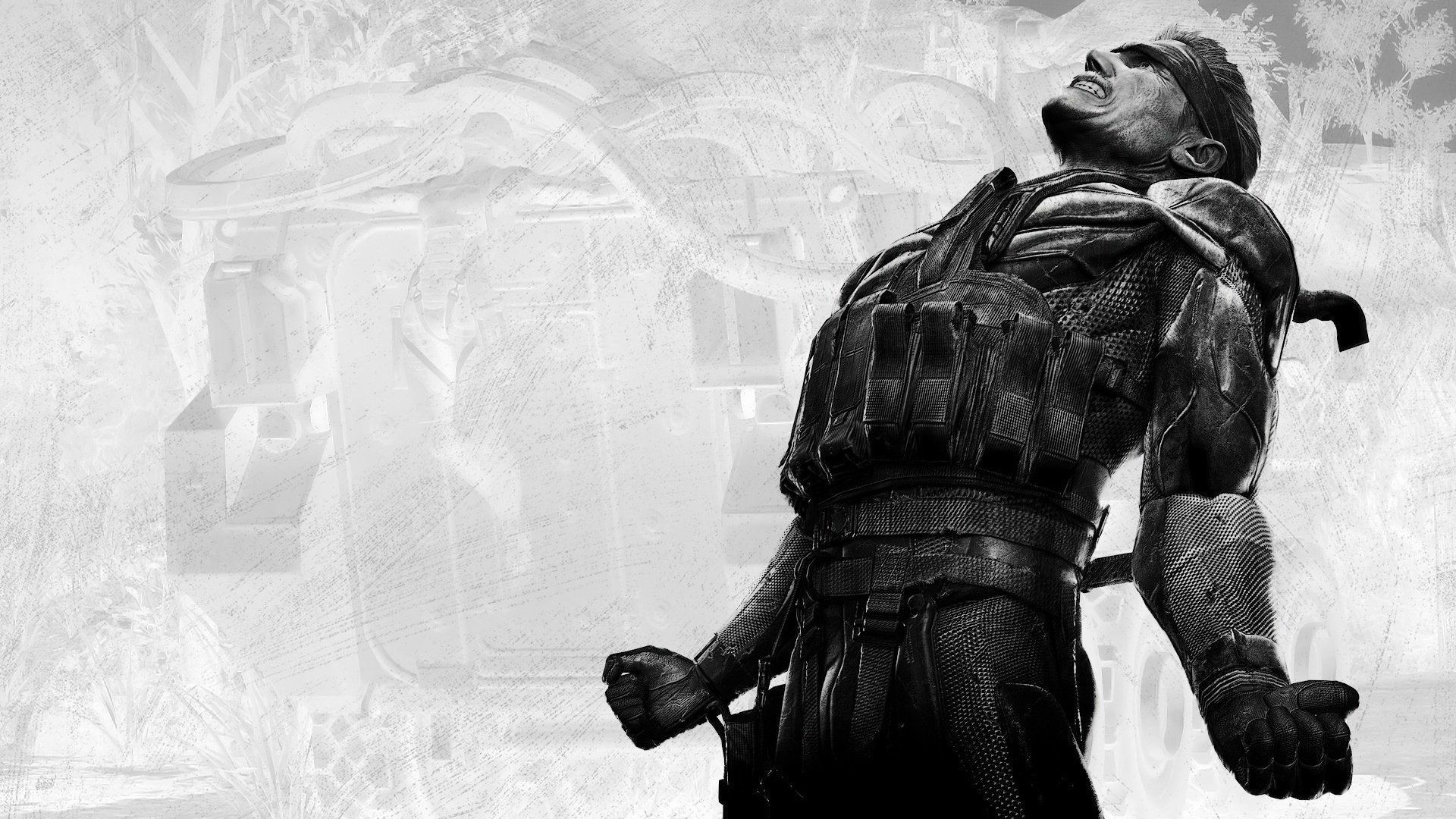 Обои черно-белая, metal gear solid, змейка, black and white, snake разрешение 1920x1170 Загрузить