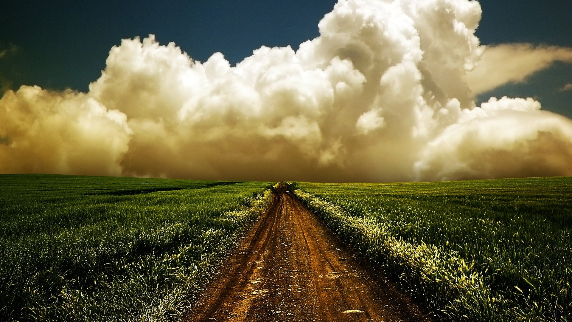 Обои дорога, поле, облако, road, field, cloud разрешение 2560x1600 Загрузить