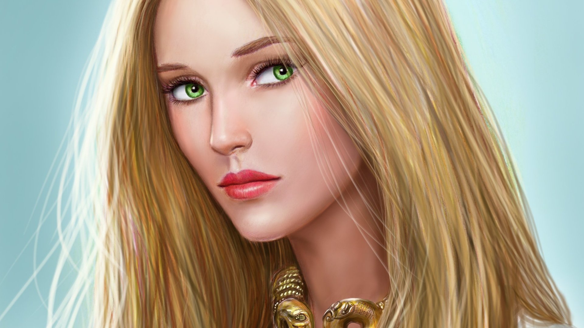 Блондинка с зелеными глазами