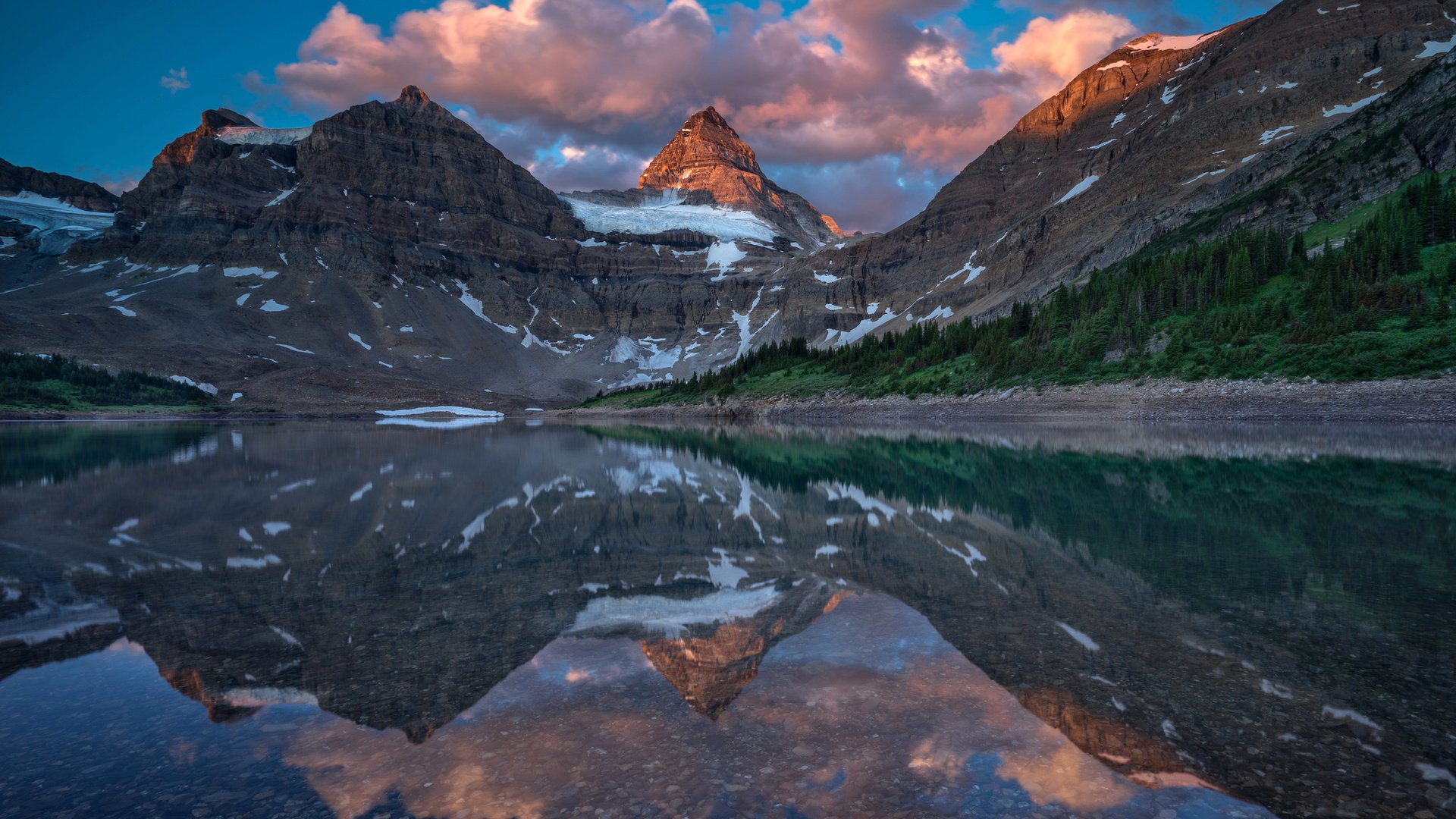 Обои озеро, горы, снег, отражение, канада, британская колумбия, lake, mountains, snow, reflection, canada, british columbia разрешение 2048x1367 Загрузить