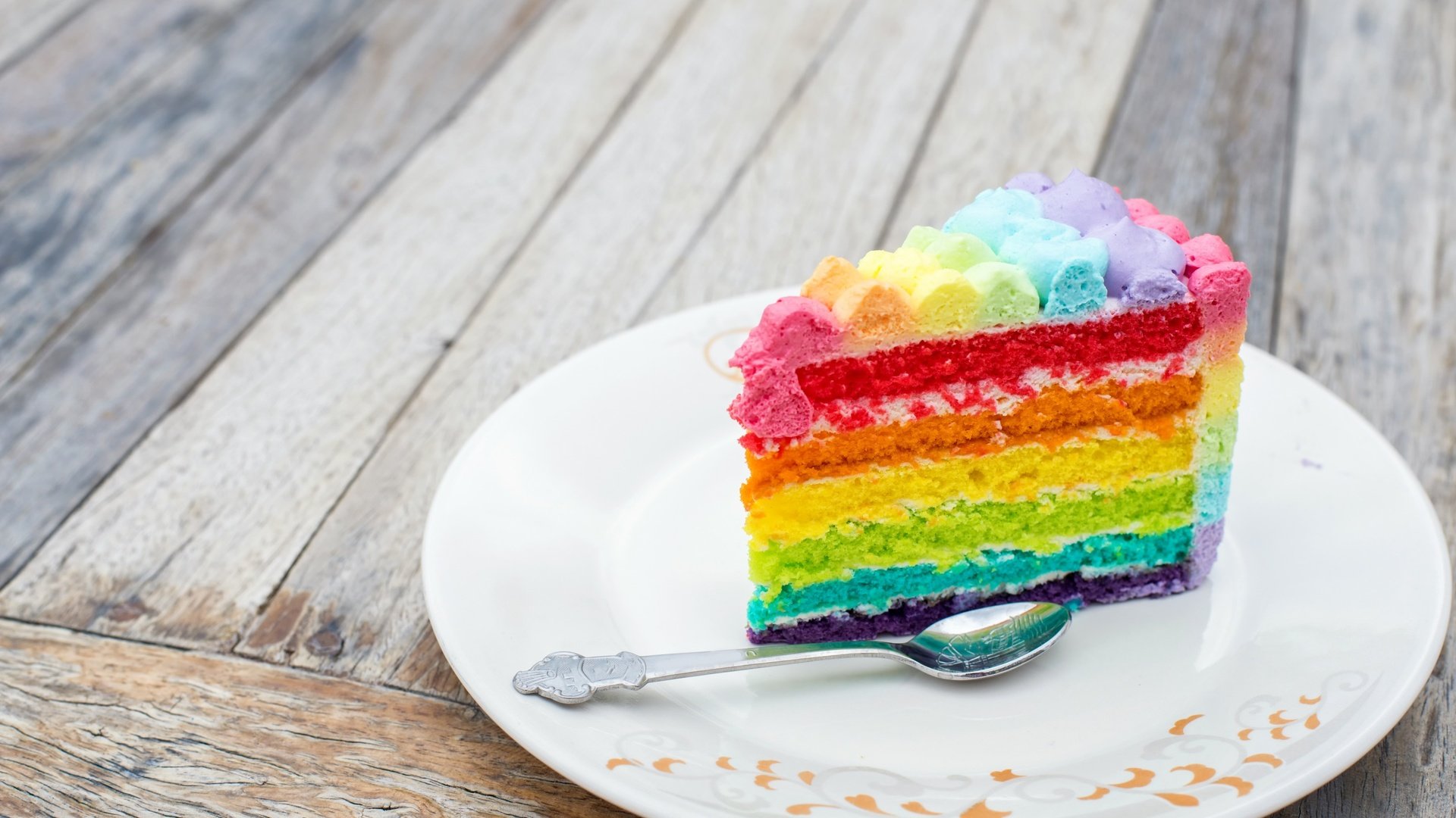 Обои радуга, разноцветный, тарелка, торт, ложка, кусок, слои, rainbow, colorful, plate, cake, spoon, piece, layers разрешение 2880x1800 Загрузить