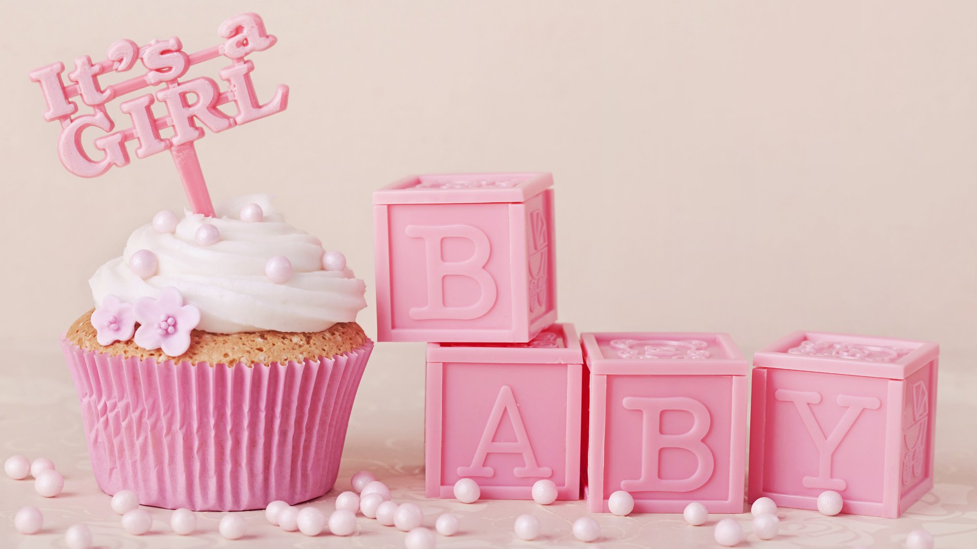 Обои pink-delicate-baby-cupcake разрешение 5616x3744 Загрузить