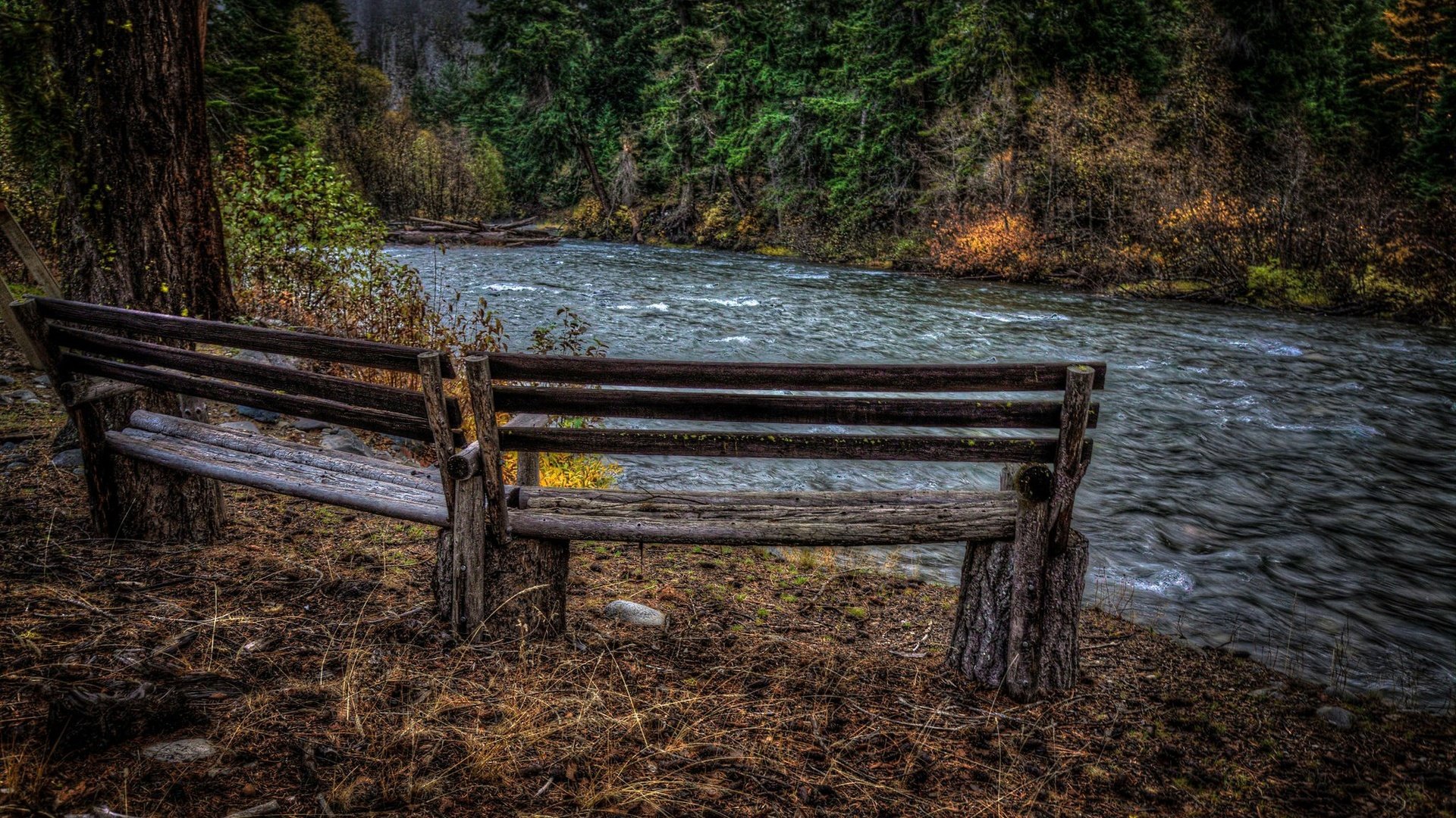 Обои река, осень, скамья, river, autumn, bench разрешение 2048x1369 Загрузить