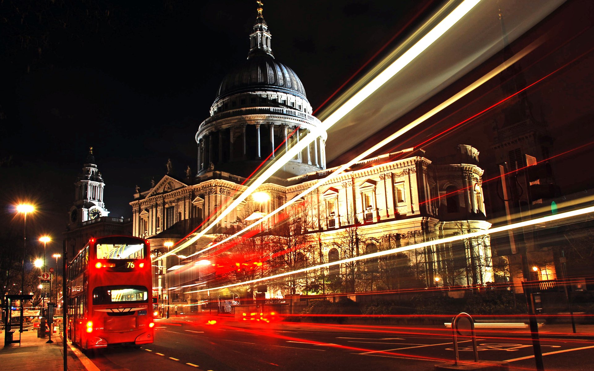 Обои ночь, огни, лондон, автобус, night, lights, london, bus разрешение 3700x2400 Загрузить