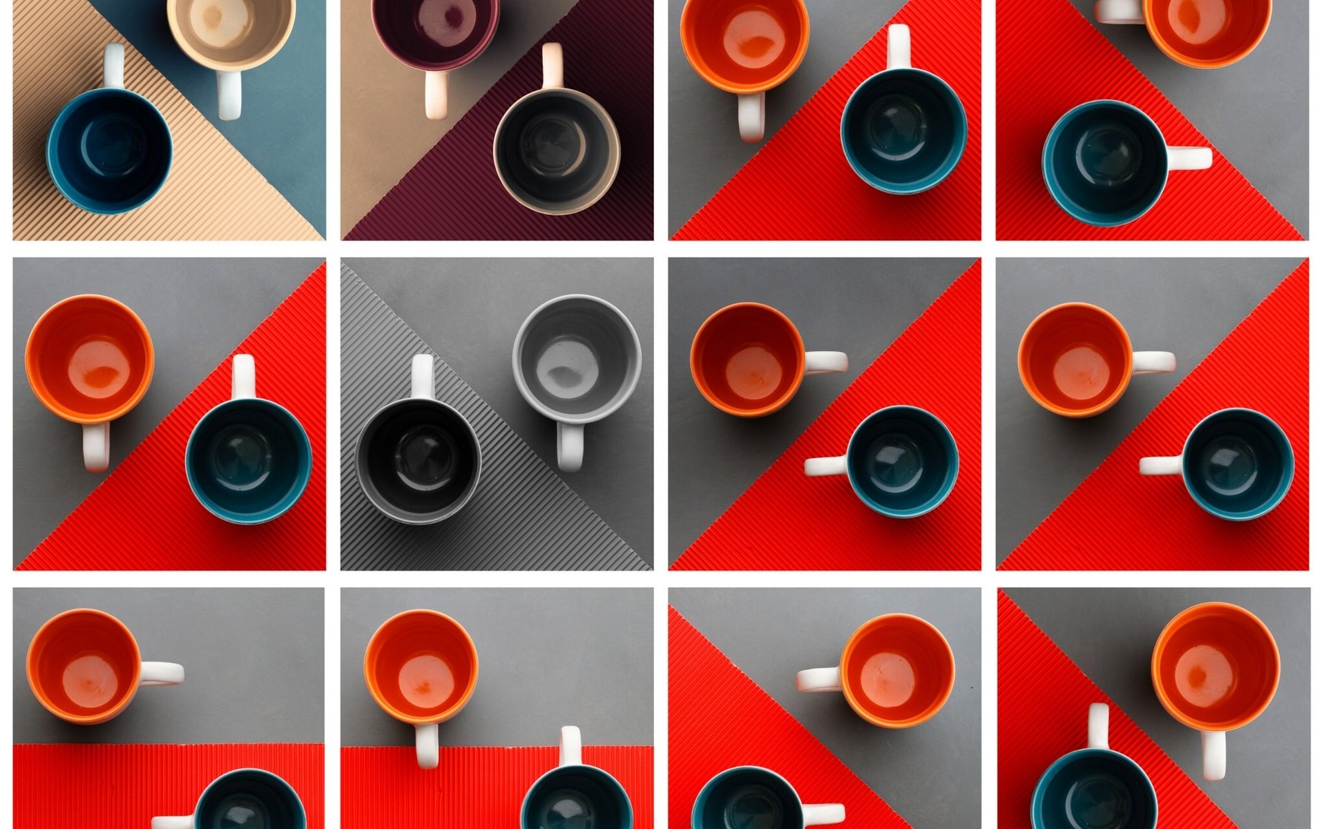 Обои текстура, кружки, геометрия, чашки, texture, mugs, geometry, cup разрешение 2048x1553 Загрузить