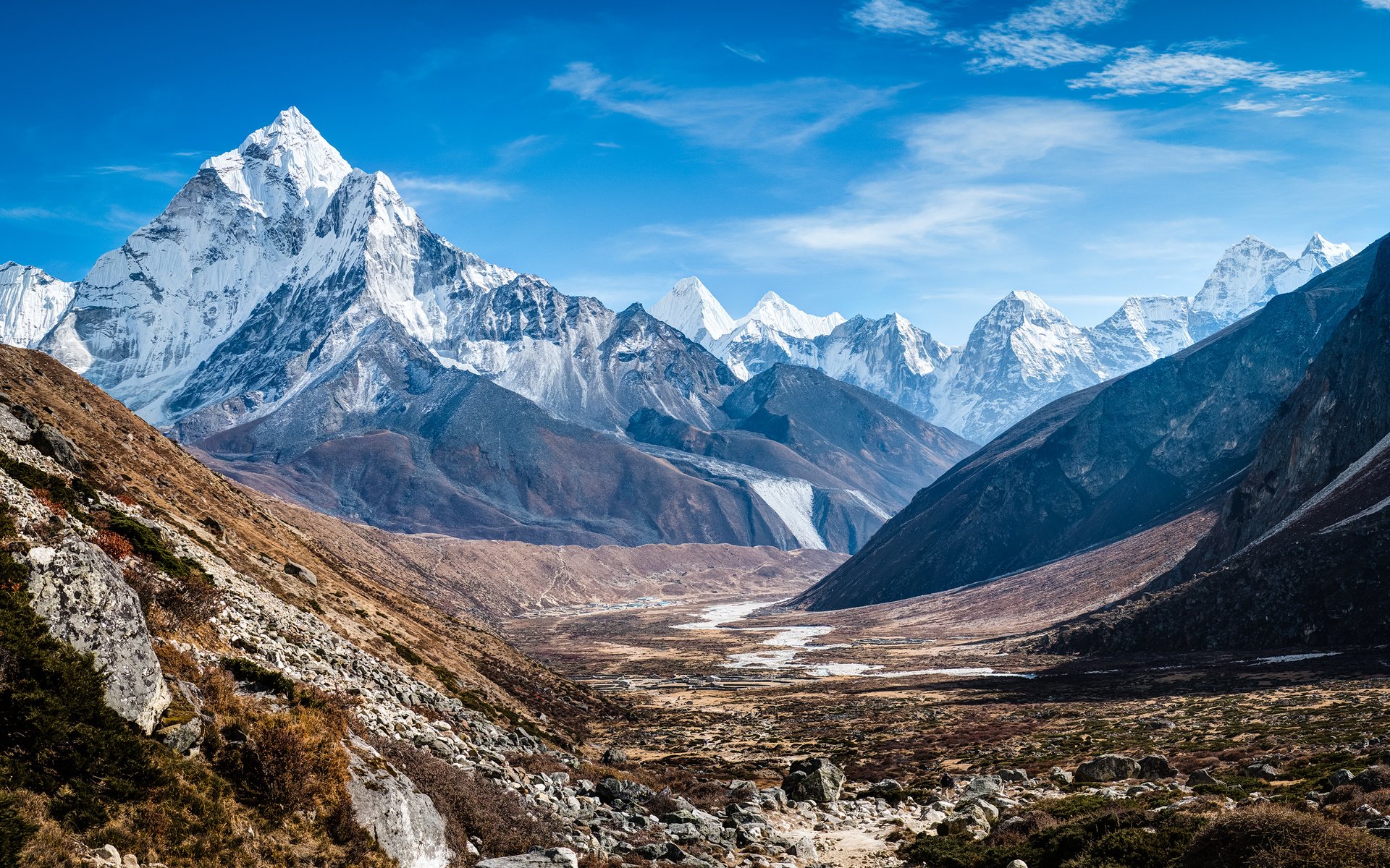 Обои горы, гималаи, непал, ама-даблам, mountains, the himalayas, nepal, ama dablam разрешение 2880x1800 Загрузить