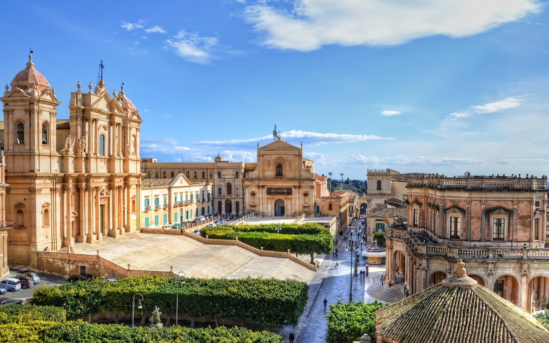 Обои италия, noto, cathedral of noto, кафедральный собор святого николая, roman catholic cathedral in noto in sicily, siracusa, italy, cathedral of st. nicholas разрешение 3000x1818 Загрузить