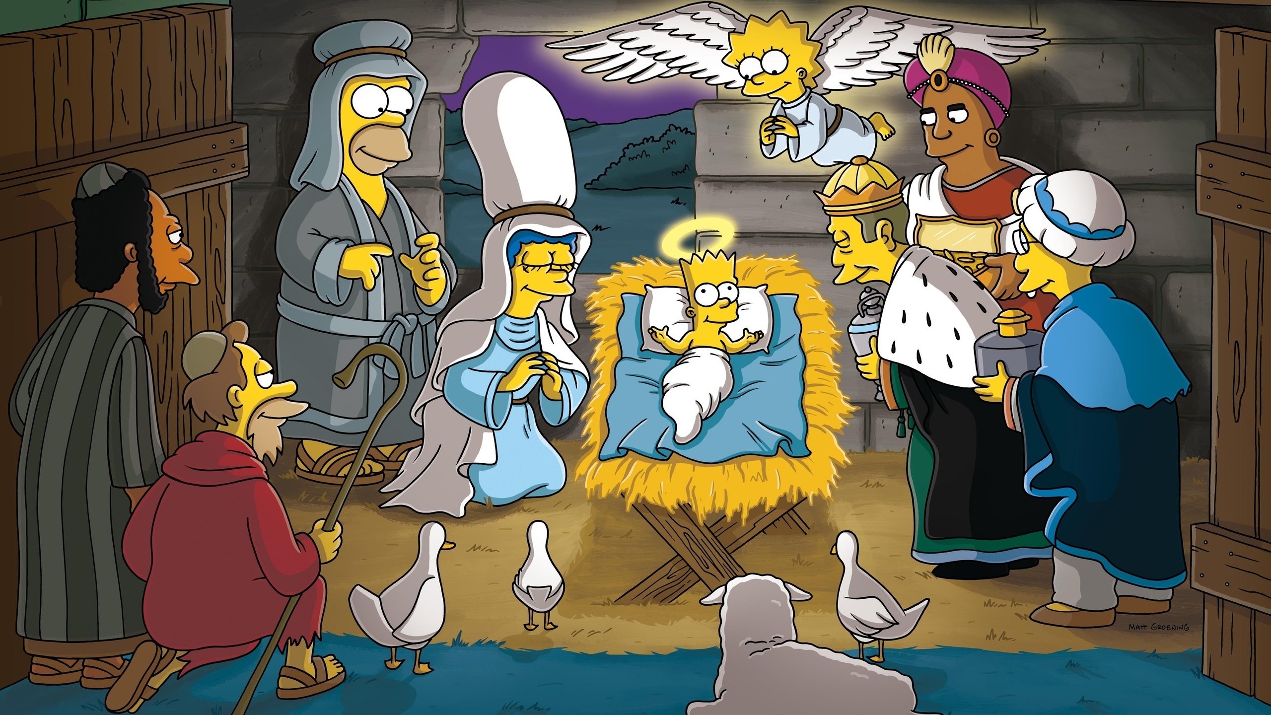 Обои рождество, симпсоны, барт, christmas, the simpsons, bart разрешение 2560x1600 Загрузить