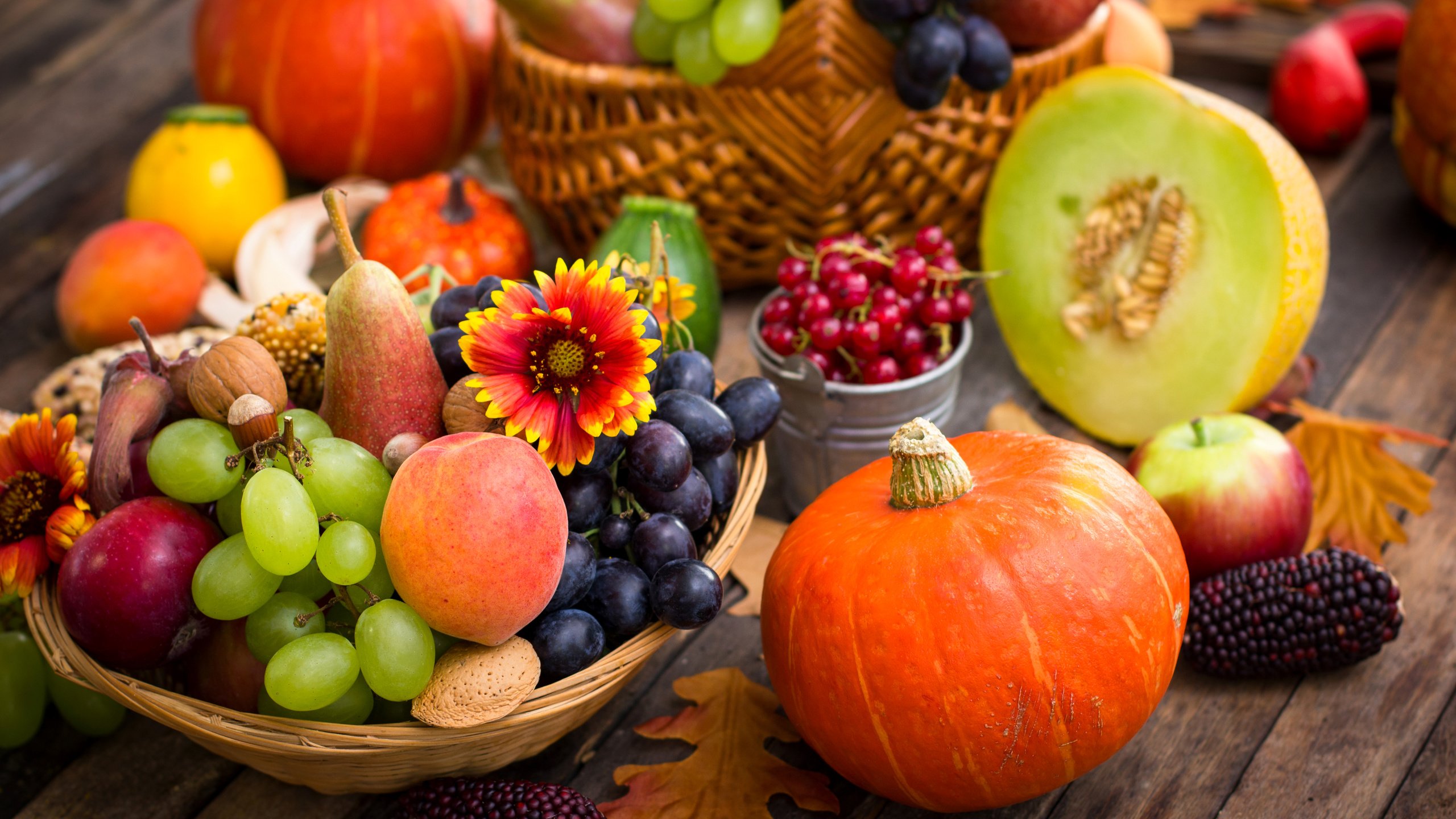 Обои виноград, осень, урожай, персик, тыква, осен, красотуля, grapes, autumn, harvest, peach, pumpkin разрешение 5106x3404 Загрузить