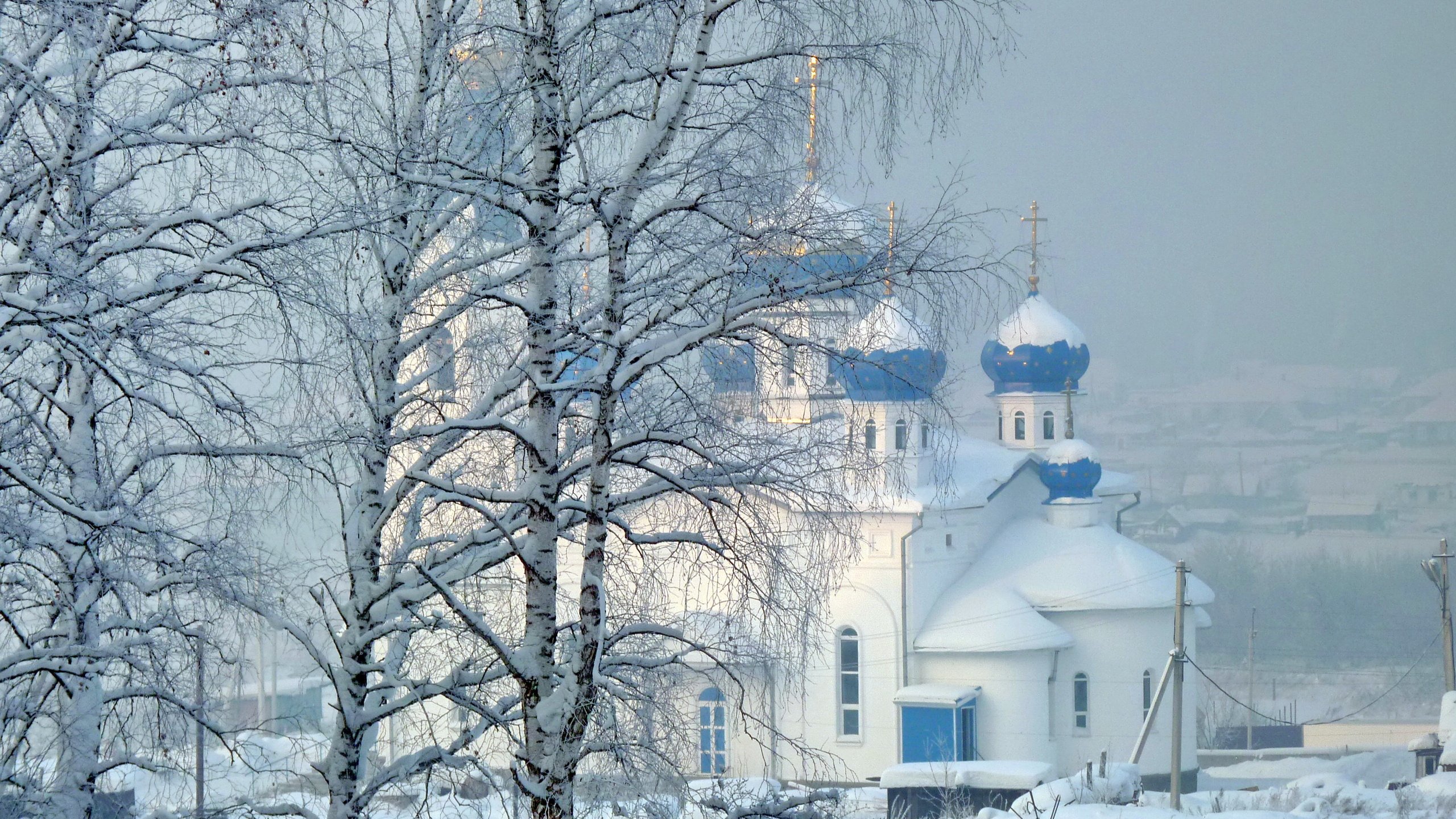 Обои деревья, снег, природа, зима, церковь, trees, snow, nature, winter, church разрешение 3264x2176 Загрузить