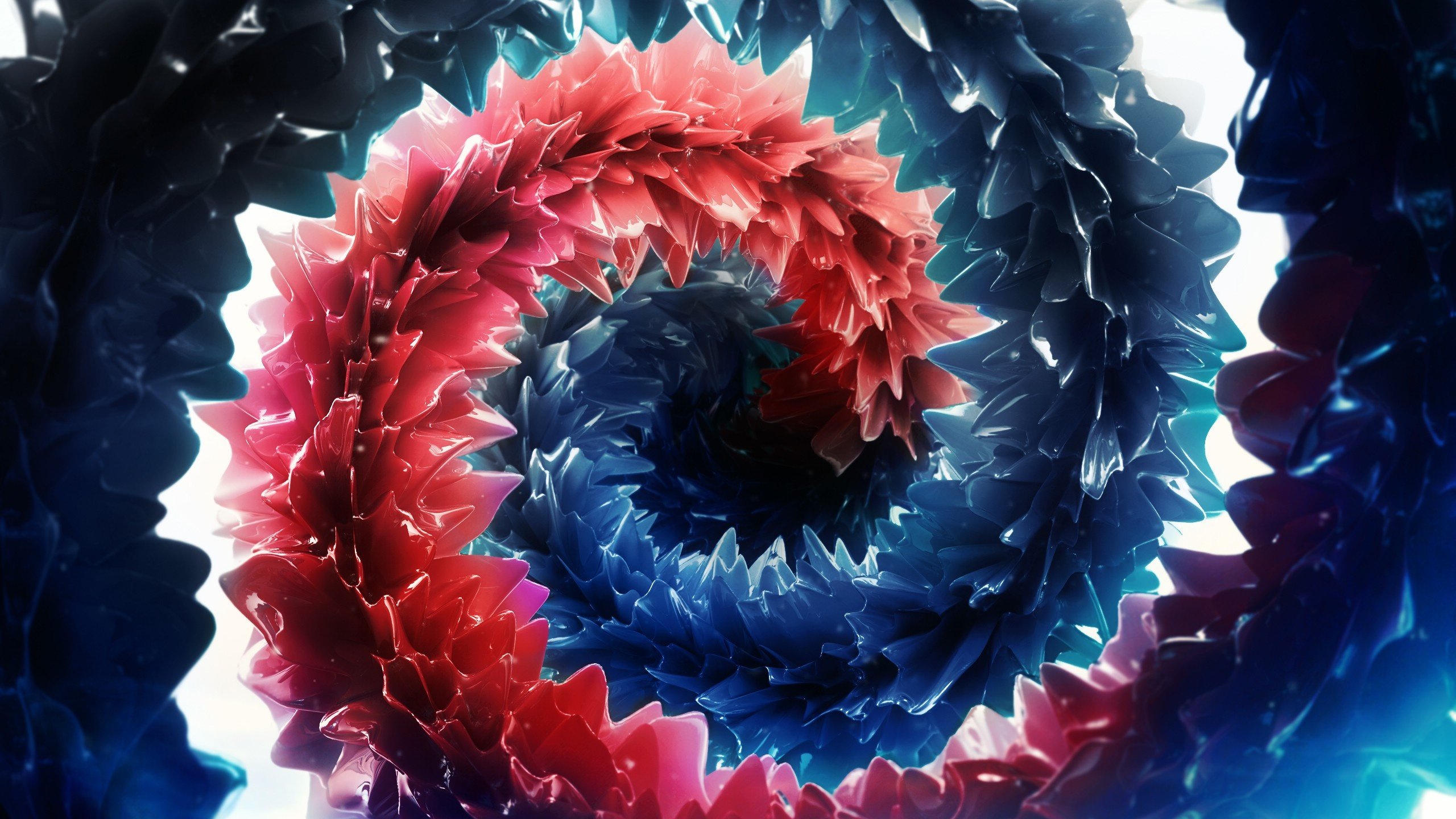 Обои абстракция, синий, красный, графика, спираль, abstraction, blue, red, graphics, spiral разрешение 2560x1600 Загрузить