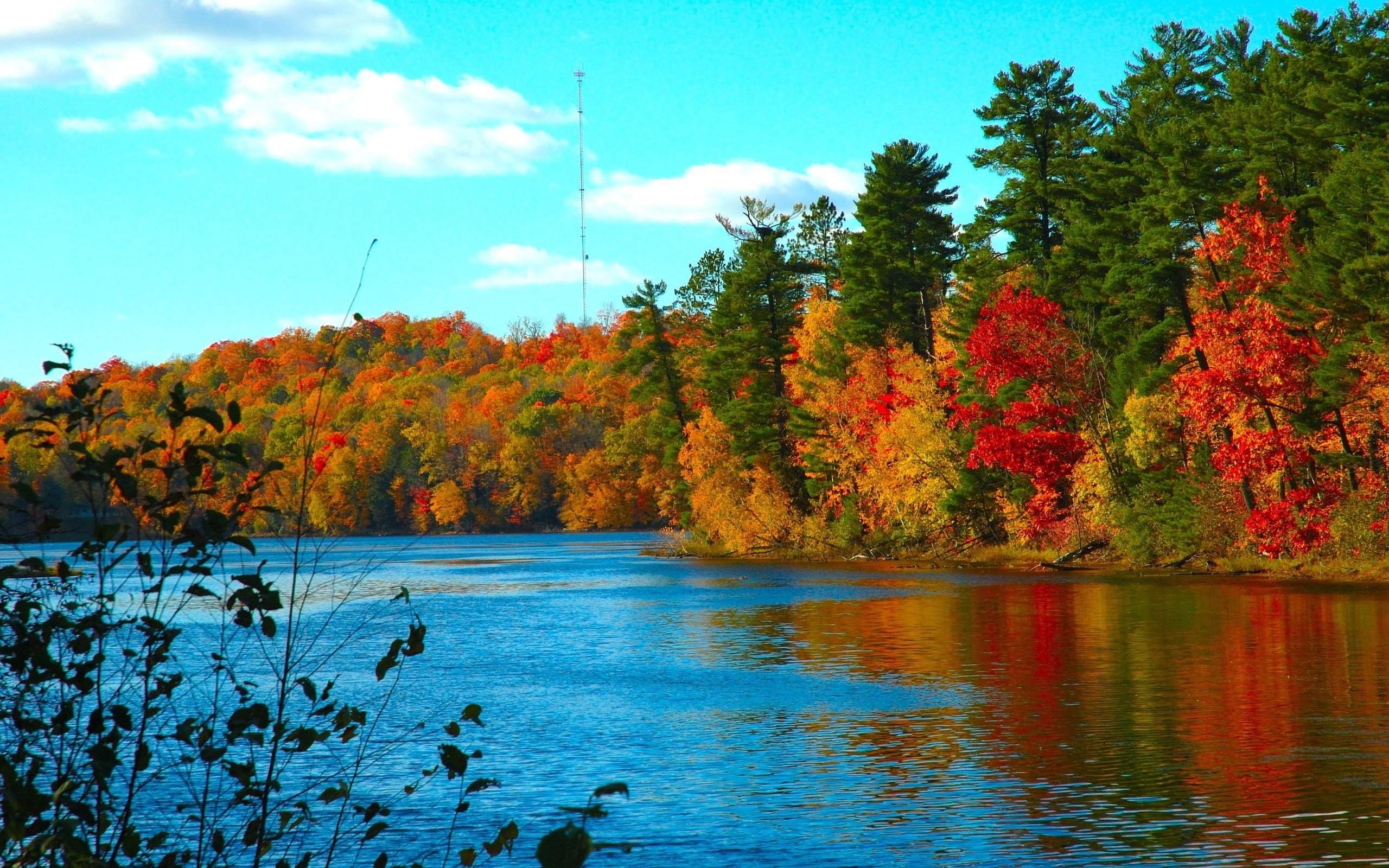 Обои вода, озеро, осень, холод, красочный пейзаж, water, lake, autumn, cold, colorful landscape разрешение 3008x2000 Загрузить