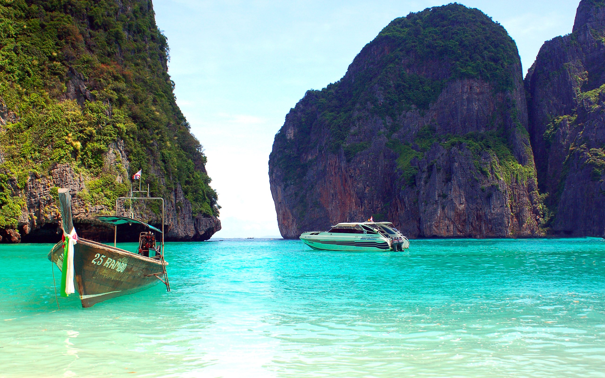 Обои скалы, лодки, таиланд, тропики, rocks, boats, thailand, tropics разрешение 3008x2000 Загрузить