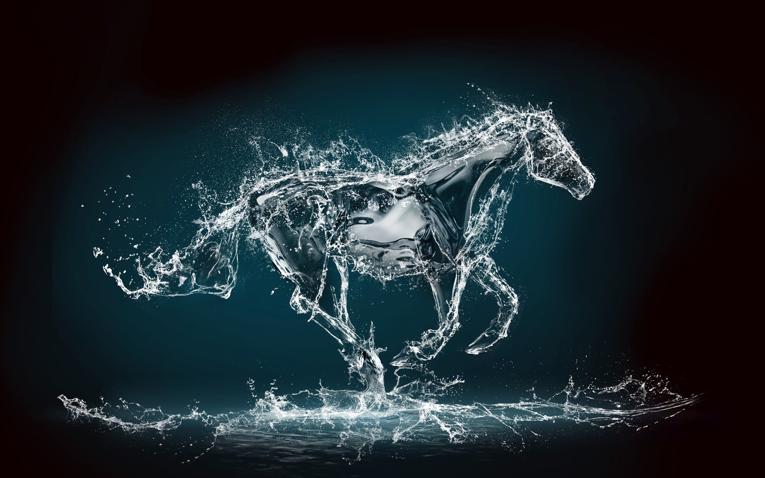 Обои лошадь, вода, фон, брызги, рендеринг, скачет, horse, water, background, squirt, rendering, jump разрешение 9428x6282 Загрузить