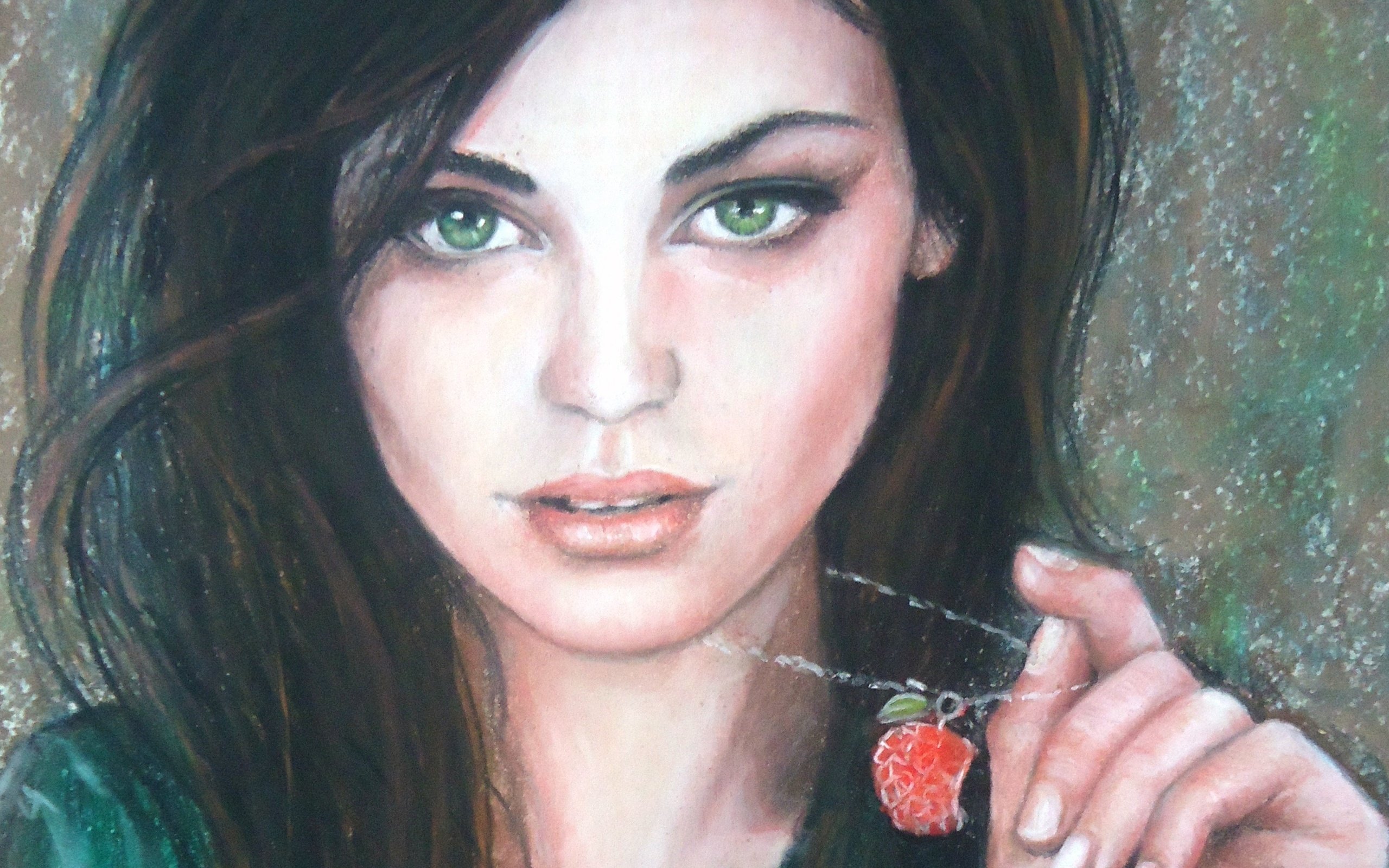 Девушка с зелеными глазами арт