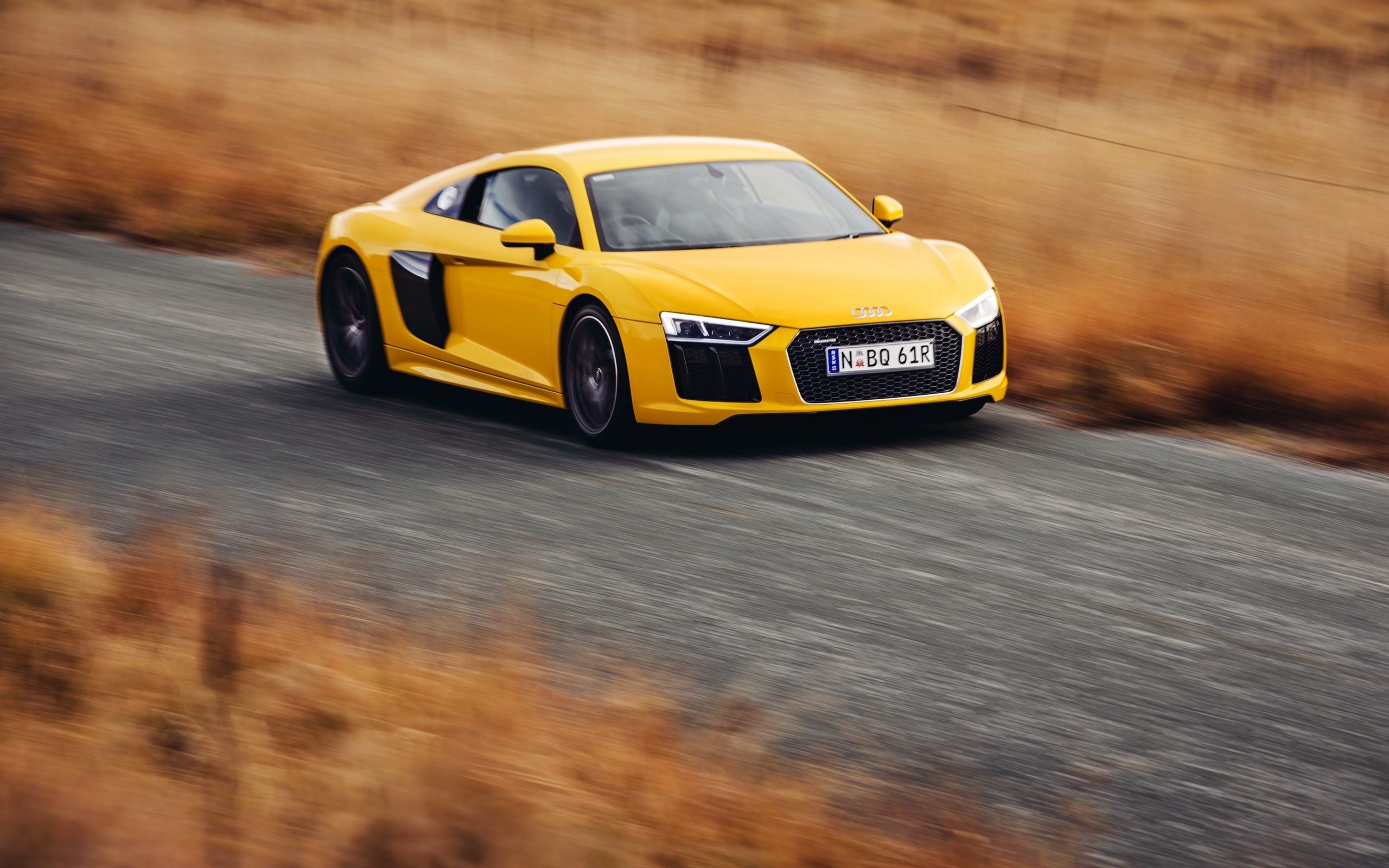 Обои скорость, авто, жёлтая, ауди, v10, скорости, speed, auto, yellow, audi разрешение 2880x1800 Загрузить