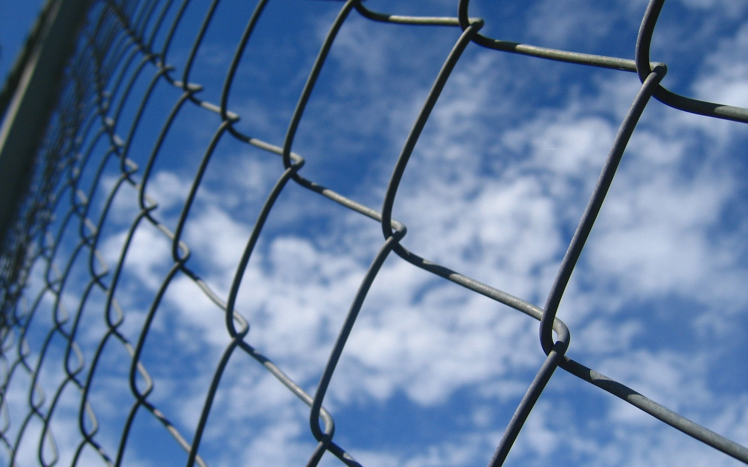 Обои небо, облака, макро, фон, забор, сетка, рабица, the sky, clouds, macro, background, the fence, mesh, netting разрешение 2592x1944 Загрузить