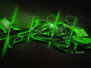 Обои razer, графитти, грин, graffiti, green разрешение 1920x1080 Загрузить