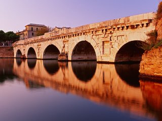 Обои вода, отражение, мост, дома, water, reflection, bridge, home разрешение 1920x1200 Загрузить