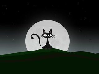 Обои вектор, луна, кошак, праздник, хэллоуин, 31 октября, vector, the moon, koshak, holiday, halloween, 31 oct разрешение 1920x1200 Загрузить