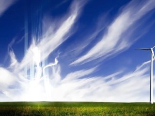 Обои небо, стиль, поле, энергия, ветер, перистые облака, the sky, style, field, energy, the wind, cirrus clouds разрешение 1920x1200 Загрузить