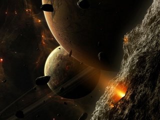 Обои планеты, космическое, пространство, астеройды, planet, space, the asteroids разрешение 1920x1200 Загрузить