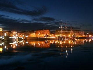 Обои мост, россия, подсветка, санкт-петербург, питер, огни города, bridge, russia, backlight, saint petersburg, peter разрешение 1920x1200 Загрузить