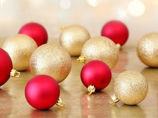Обои новый год, новогодний шар, шары, красные, шарики, много, праздник, елочные игрушки, золотые, новогодние игрушки, christmas toys, new year, christmas ball, balls, red, a lot, holiday, christmas decorations, gold разрешение 2560x1600 Загрузить