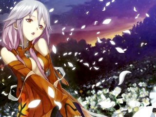 Обои девушка, аниме, звежды, cvety, nebo, noch, guilty crown, леспестки, girl, anime, zvezdy, lepestki разрешение 1920x1080 Загрузить