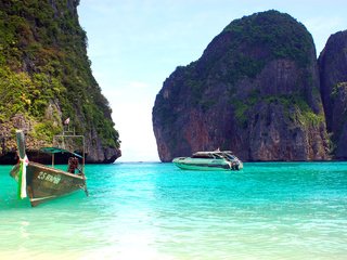 Обои скалы, лодки, таиланд, тропики, rocks, boats, thailand, tropics разрешение 3008x2000 Загрузить