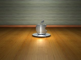 Обои дерево, стена, пол, лого, метал, hi-tech, эппл, tree, wall, floor, logo, metal, apple разрешение 1920x1200 Загрузить