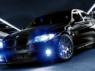 Обои свет, авто, черная, фары, бмв, light, auto, black, lights, bmw разрешение 1920x1080 Загрузить