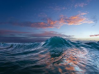 Обои вода, закат, волна, природа., water, sunset, wave, nature. разрешение 1920x1200 Загрузить