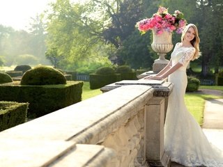 Обои платье, улыбка, радость, свадьба, праздник, невеста, dress, smile, joy, wedding, holiday, the bride разрешение 1920x1200 Загрузить