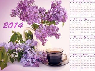 Обои сирень, календарь, 2014 год, lilac, calendar, 2014 разрешение 1920x1200 Загрузить