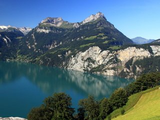Обои озеро, горы, пейзаж, швейцария, morschach, lake, mountains, landscape, switzerland разрешение 2560x1600 Загрузить