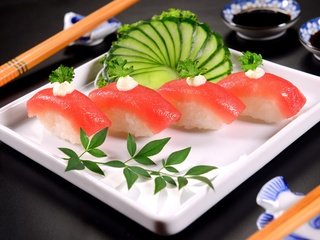 Обои суши, роллы, морепродукты, сервировка, seafoods, sushi, rolls, seafood, serving разрешение 2880x1922 Загрузить