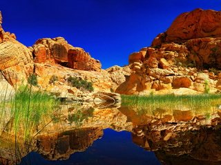 Обои вода, скалы, природа, отражение, water, rocks, nature, reflection разрешение 2560x1600 Загрузить