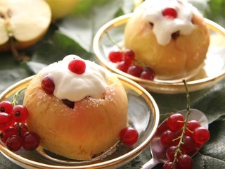 Обои яблоки, ягоды, десерт, смородина, apples, berries, dessert, currants разрешение 2400x1600 Загрузить