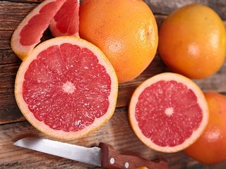 Обои фрукты, нож, цитрусы, грейпфрут, fruit, knife, citrus, grapefruit разрешение 2048x1365 Загрузить