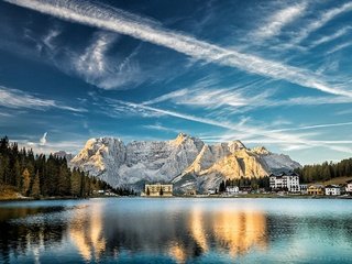 Обои восход, италия, доломиты, sunrise, italy, the dolomites разрешение 1920x1218 Загрузить