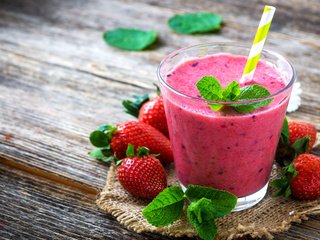 Обои мята, напиток, клубника, ягоды, коктейль, трубочка, смузи, mint, drink, strawberry, berries, cocktail, tube, smoothies разрешение 3840x2400 Загрузить