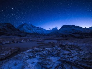 Обои ночь, горы, звезды, франция, альпы, night, mountains, stars, france, alps разрешение 5759x3532 Загрузить