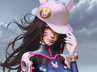 Обои девушка, взгляд, волосы, лицо, overwatch, d.va, girl, look, hair, face разрешение 1920x1498 Загрузить