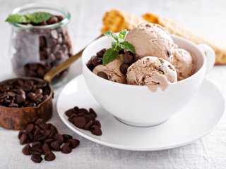 Обои мороженое, зерна, кофе, шарики, десерт, ice cream, grain, coffee, balls, dessert разрешение 5760x3840 Загрузить